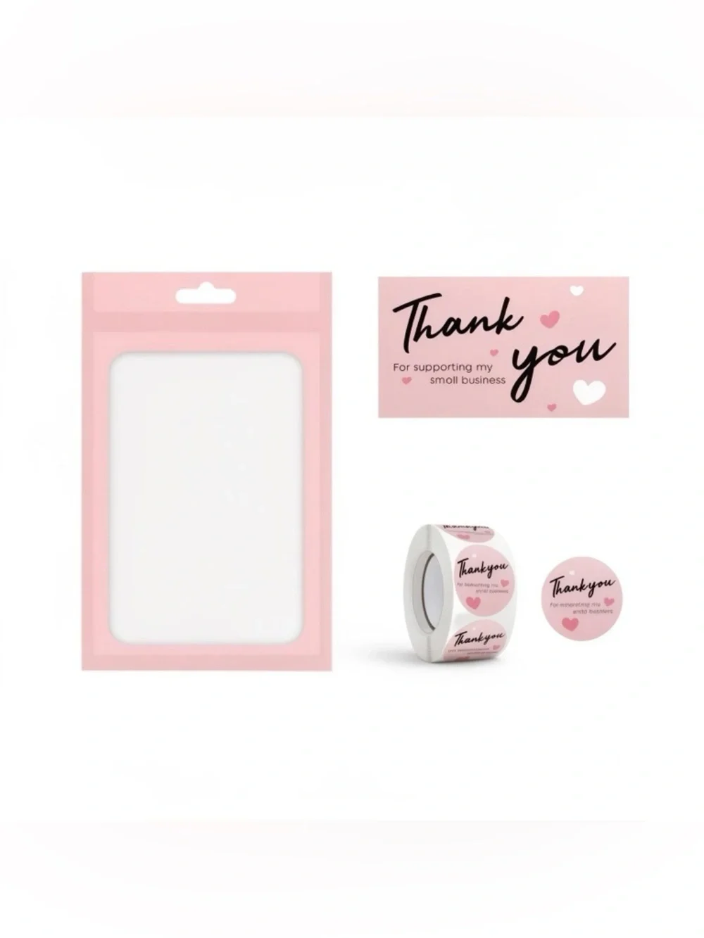 **Bundle** Pink Thank You Stickers and Bags Set NWT